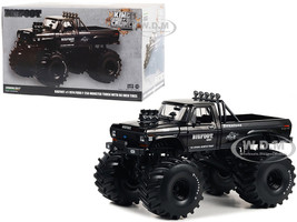 1974 Ford F 250 Monster Truck with 66 Inch Tires Black Bandit Edition Bigfoot #1 Kings of Crunch Series 1/18 Diecast Model Car Greenlight 13650