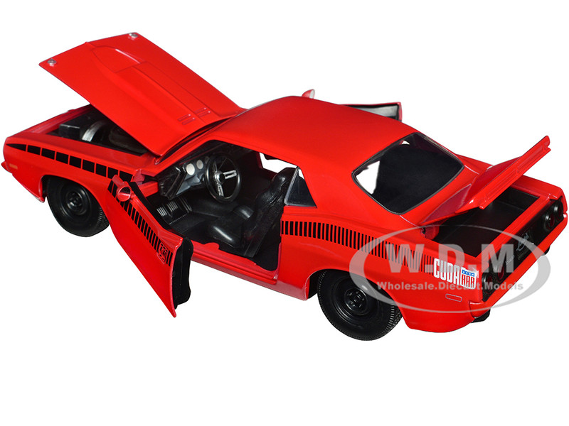 1973 PLYMOUTH BARRACUDA RED 1/24 DIECAST MODEL CAR JADA BY 34037