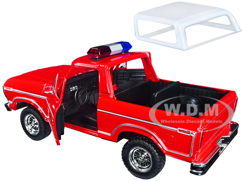 1978 Ford Bronco Fire Department Unmarked Red Law Enforcement and Public  Service Series 1/24 Diecast Model Car Motormax 76983r