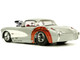 1957 Chevrolet Corvette Beige with Pink Interior with Bugs Bunny Figure Looney Tunes Hollywood Rides Series 1/24 Diecast Model Car Jada 32390