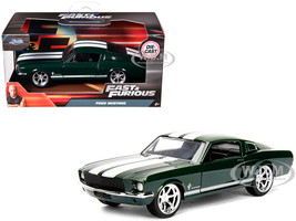 Sean's Ford Mustang Dark Green with White Stripes Fast & Furious Movie 1/32 Diecast Model Car Jada 99519