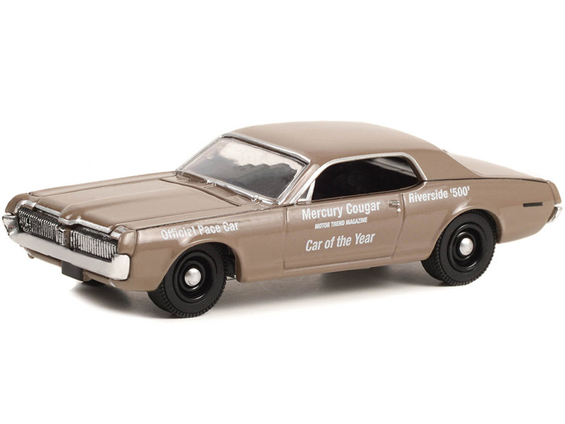 1967 Mercury Cougar Tan Riverside 500 Official Pace Car Motor Trend Magazine Car of the Year 1/64 Diecast Model Greenlight 30393