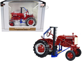 International Harvester Farmall Cub Tractor with Sickle Mower Red Classic Series 1/16 Diecast Model Speccast ZJD1906