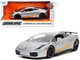 Lamborghini Gallardo Superleggera Silver Metallic with Yellow Stripes Hyper-Spec Series 1/24 Diecast Model Car Jada 34027