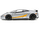 Lamborghini Gallardo Superleggera Silver Metallic with Yellow Stripes Hyper-Spec Series 1/24 Diecast Model Car Jada 34027