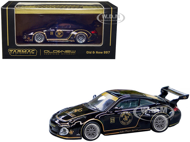 997 Old & New Body Kit #23 Black with Gold Graphics John Player Special Hobby64 Series 1/64 Diecast Model Car Tarmac Works T64-TL053-BKG