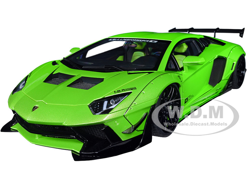 Lamborghini Aventador Liberty Walk LB-Works Pearl Green Metallic Limited Edition 1/18 Model Car Autoart 79243