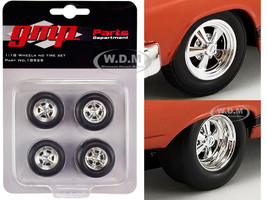 Drag Wheels and Tires Set of 4 pieces from 1967 Ford Fairlane SOHC Street Machine 1/18 Scale Model GMP 18929
