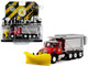 2019 Mack Granite Dump Truck with Snow Plow & Salt Spreader Red and Silver Metallic Arlington Heights, Illinois Public Works Hobby Exclusive 1/64 Diecast Model Greenlight 30336