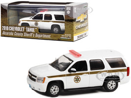 2010 Chevrolet Tahoe White with Gold Stripes Absaroka County Sheriff's Department 1/43 Diecast Model Car Greenlight 86624