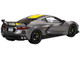Chevrolet Corvette Stingray C8.R Hypersonic Gray with Yellow Stripes IMSA GTLM Championship Edition 1/18 Model Car Top Speed TS0390