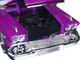 1958 Chevrolet Impala Convertible Lowrider Purple Metallic with Pink Interior Get Low Series 1/24 Diecast Model Car Motormax 79025pur