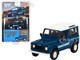 Land Rover Defender 90 County Wagon Stratos Blue with Stripes Limited Edition 1920 pieces Worldwide 1/64 Diecast Model Car True Scale Miniatures MGT00353