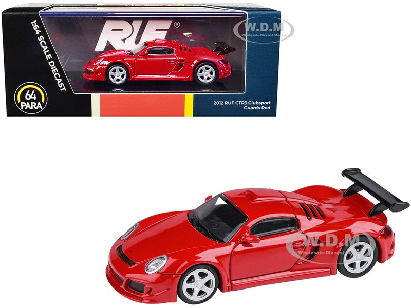 2012 RUF CTR3 Clubsport Guards Red 1/64 Diecast Model Car Paragon Models PA-55386