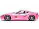 Toyota FT-1 Concept Pink Metallic and Pink Ranger Diecast Figurine Power Rangers Hollywood Rides Series 1/24 Diecast Model Car Jada 33224