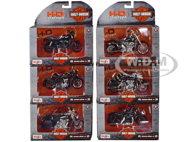 Harley-Davidson Motorcycles 6 piece Set Series 41 1/18 Diecast Models Maisto 31360-41
