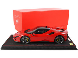 2019 Ferrari SF90 Stradale Rosso Corsa Red Black Top DISPLAY CASE Limited Edition 210 pieces Worldwide 1/18 Model Car BBR P18180A3