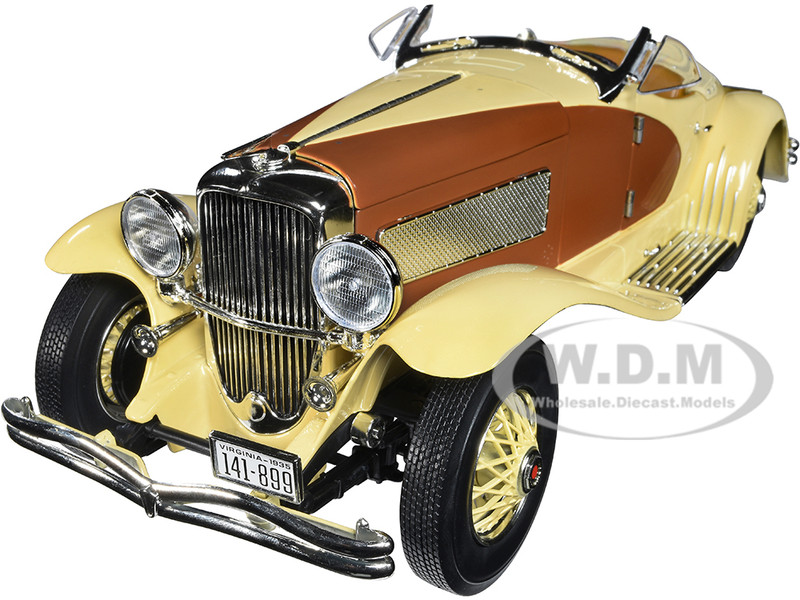 1935 Duesenberg SSJ Speedster Yukon Gold And Chocolate Brown 1/18 Diecast Model Car By Auto World -Closeout Items Sales AW305 1 21296.1666306827.800.600