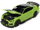 2020 Shelby GT500 Carbon Fiber Track Pack Grabber Lime Green with Black Stripes Black Top Modern Muscle Limited Edition 1/64 Diecast Model Car Auto World 64362-AWSP100A