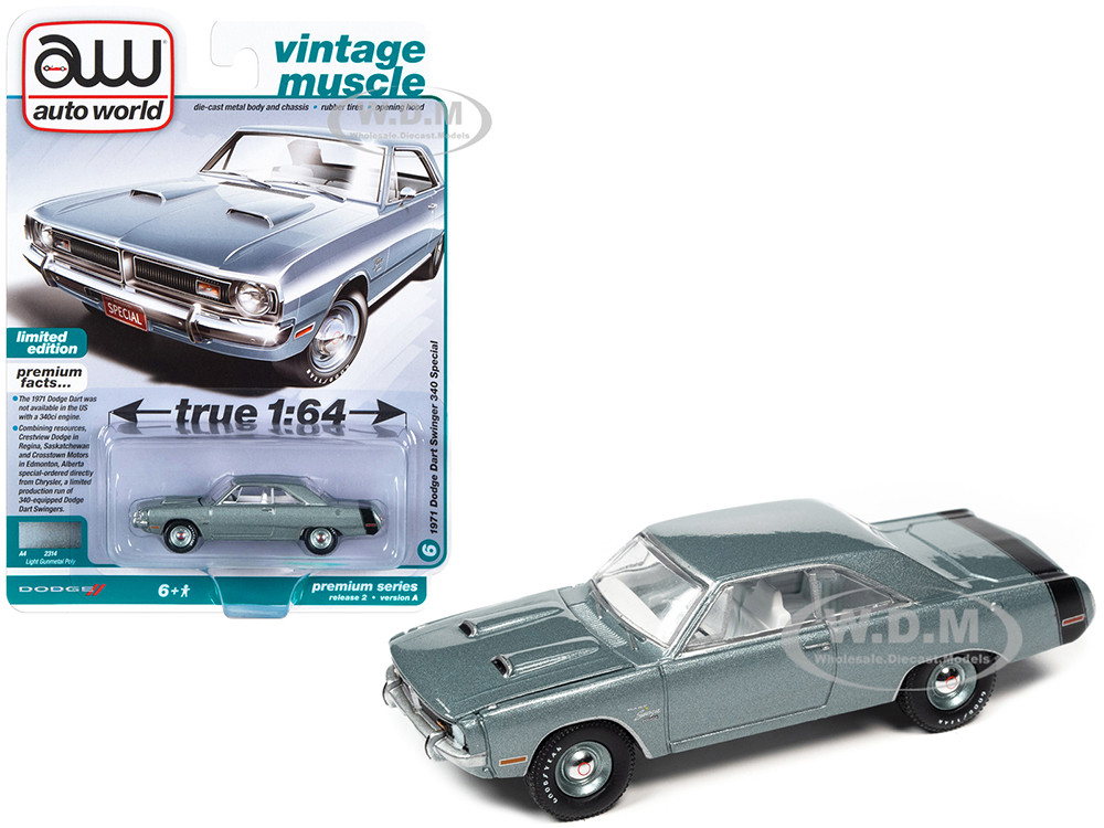 1971 Dodge Dart Swinger 340 Special Light Gunmetal Gray Metallic