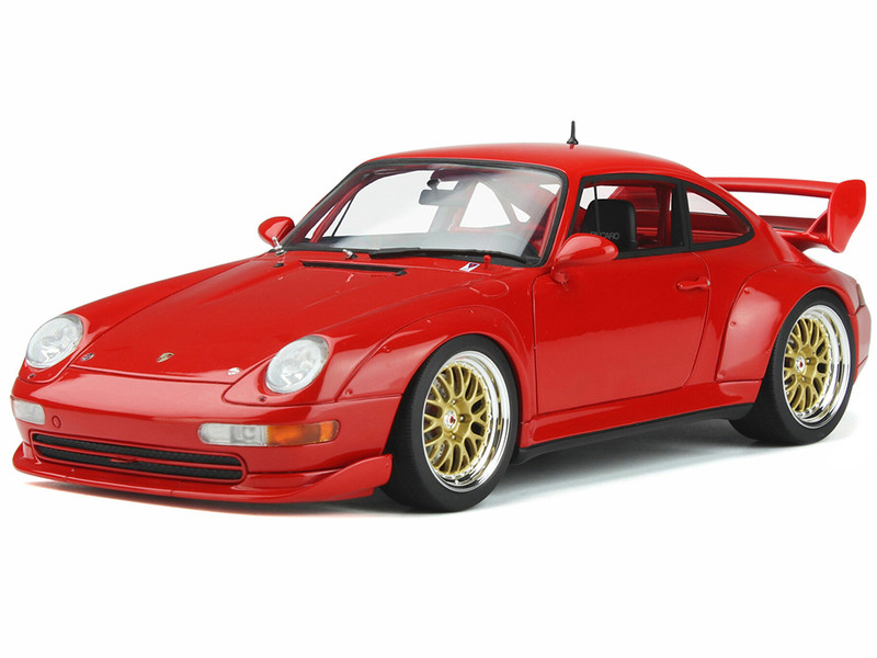1996 Porsche 911 993 3.8 RSR Guards Red Gold Wheels 1/18 Model Car GT Spirit GT366