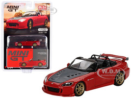 Honda S2000 AP2 Mugen Convertible New Formula Red Carbon Hood Limited Edition 3600 pieces Worldwide 1/64 Diecast Model Car True Scale Miniatures MGT00367