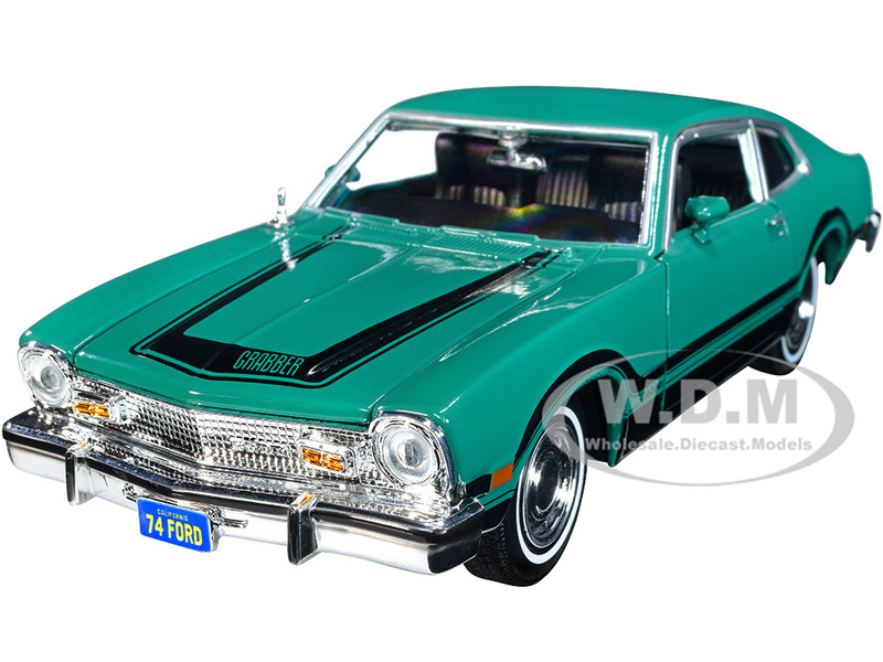 1974 Ford Maverick Grabber Green Black Stripes Forgotten Classics Series 1/24 Diecast Model Car Motormax 73332grn