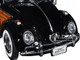 1966 Volkswagen Beetle Black Wood Panels Two Surfboards Roof Rack 1/24 Diecast Model Car Motormax 79591