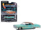 1963 Chevrolet Impala Lowrider Teal Patina Rusted with Brown Top and Teal Interior California Lowriders Series 3 1/64 Diecast Model Car Greenlight 63040B