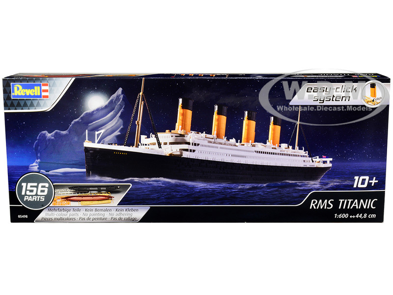 Level 2 Easy Click Model Kit RMS Titanic Passenger Liner Ship 1/600 Scale Model Revell 05498