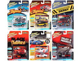 Street Freaks 2021 Set A 6 Cars Release 4 1/64 Diecast Model Cars Johnny Lightning JLSF022A