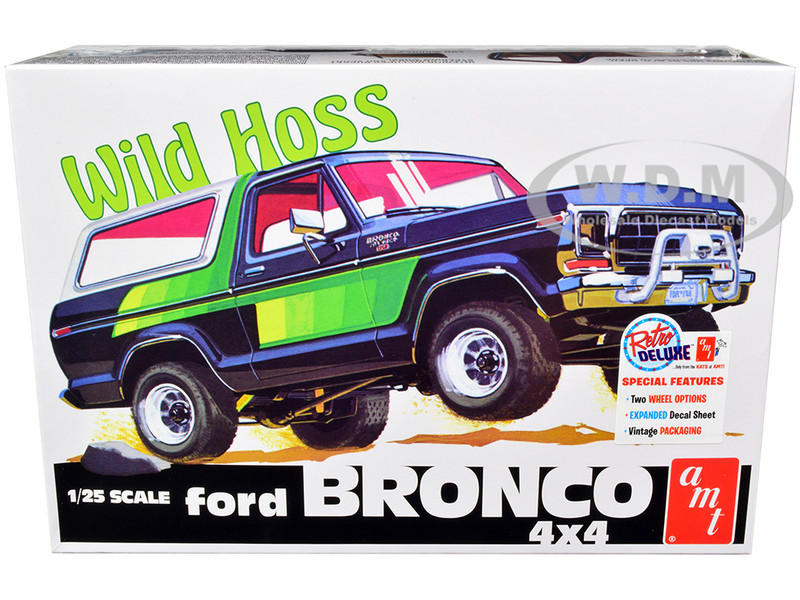 Skill 2 Model Kit Ford Bronco 4X4 Wild Hoss 1/25 Scale Model AMT AMT1304