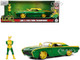 1963 Ford Thunderbird Green Yellow Metallic Hood Graphics Loki Diecast Figure Loki Marvel Series 1/24 Diecast Model Car Jada 33357