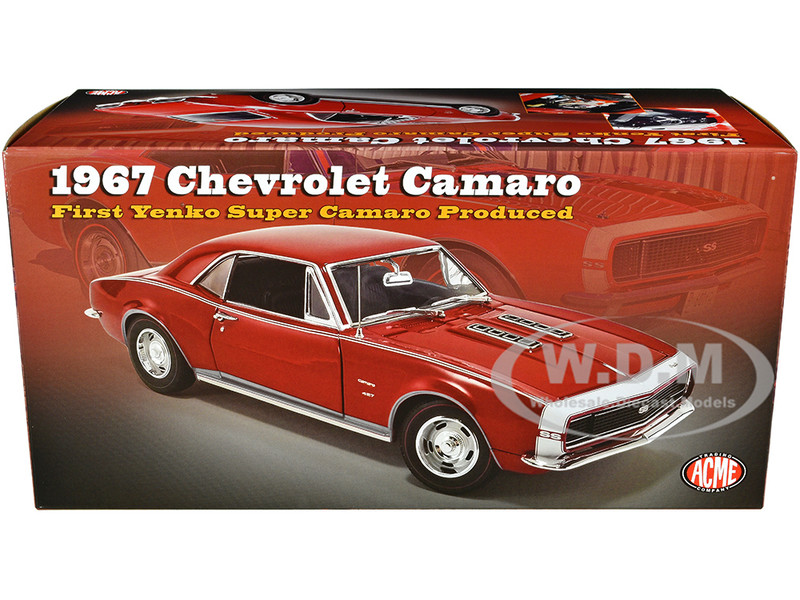 1967 Chevrolet Camaro SS Red The First Yenko Super Camaro Produced Limited  Edition 750 pieces Worldwide 1/18 Diecast Model Car ACME A1805727