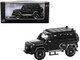 2017 Mercedes-Benz G-Class 4x4 Brabus 550 Adventure Matt Black Carbon Hood Roof Rack AR Box Series 1/64 Diecast Model Car Almost Real 660303001