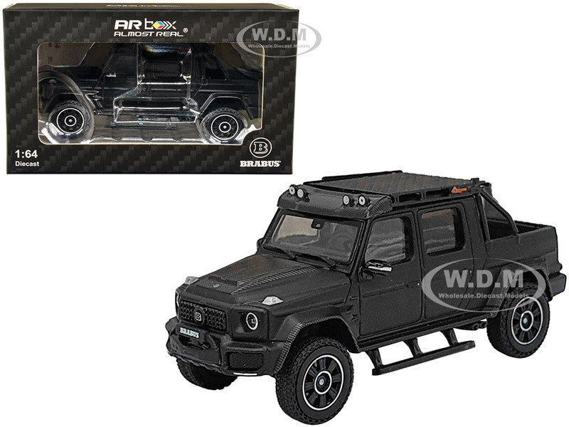2020 Mercedes-Benz Brabus G 800 Adventure XLP Pickup Truck Designo Night Magno Matt Black AR Box Series 1/64 Diecast Model Car Almost Real 660545001