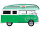 Volkswagen Type 2 T1 Camper Van Green White Outdoor Camping Explore the Forest 1/24 Diecast Model Car Motormax 79592