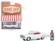 1963 Chevrolet Bel Air White with Orange Interior and Vintage Gas Pump The Hobby Shop Series 15 1/64 Diecast Model Car Greenlight 97150A