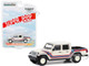 2021 Jeep Gladiator Pickup Truck Super Jeep Tribute White with Red and Blue Stripes Hobby Exclusive Series 1/64 Diecast Model Car Greenlight 30382