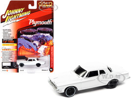 1962 Plymouth Savoy Max Wedge Alpine White Classic Gold Collection Series Limited Edition 11880 pieces Worldwide 1/64 Diecast Model Car Johnny Lightning JLCG029-JLSP248B