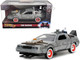 DeLorean DMC Time Machine Brushed Metal Back to the Future Part III 1990 Movie Hollywood Rides Series 1/32 Diecast Model Car Jada 32290