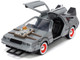 DeLorean DMC Time Machine Brushed Metal Back to the Future Part III 1990 Movie Hollywood Rides Series 1/32 Diecast Model Car Jada 32290