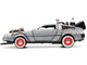 DeLorean DMC Time Machine Brushed Metal Back to the Future Part III 1990 Movie Hollywood Rides Series 1/32 Diecast Model Car Jada 32290