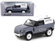 Land Rover Defender 90 Matt Blue Gray Metallic White Top Wilks Bros Global64 Series 1/64 Diecast Model Car Tarmac Works T64G-019-BL