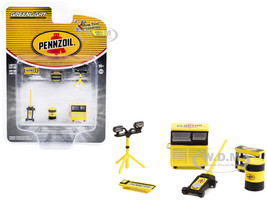 Pennzoil 6 piece Shop Tools Set Shop Tool Accessories Series 5 1/64 Models Greenlight 16140