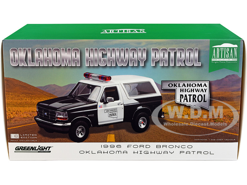 1996 Ford Bronco Police Black White Oklahoma Highway Patrol