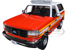 1996 Ford Bronco Police Red White FDNY The Official Fire Department City New York Artisan Collection 1/18 Diecast Model Car Greenlight 19118