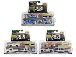 Racing Hitch & Tow Set 3 pieces Series 4 1/64 Diecast Model Cars Greenlight 31140-A-B-C