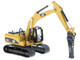 CAT Caterpillar 320D L Hydraulic Excavator Multiple Work Tools Operator High Line Series 1/87 HO Diecast Model Diecast Masters 85652