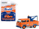 1970 Volkswagen Double Cab Pickup Tow Truck Orange Gulf Oil That Good Gulf Gasoline Hobby Exclusive Series 1/64 Diecast Model Car Greenlight 30412